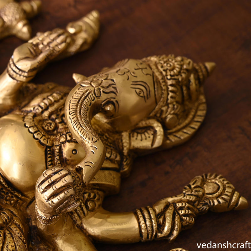Brass Lord Ganesha Wall Hanging (13 Inch)