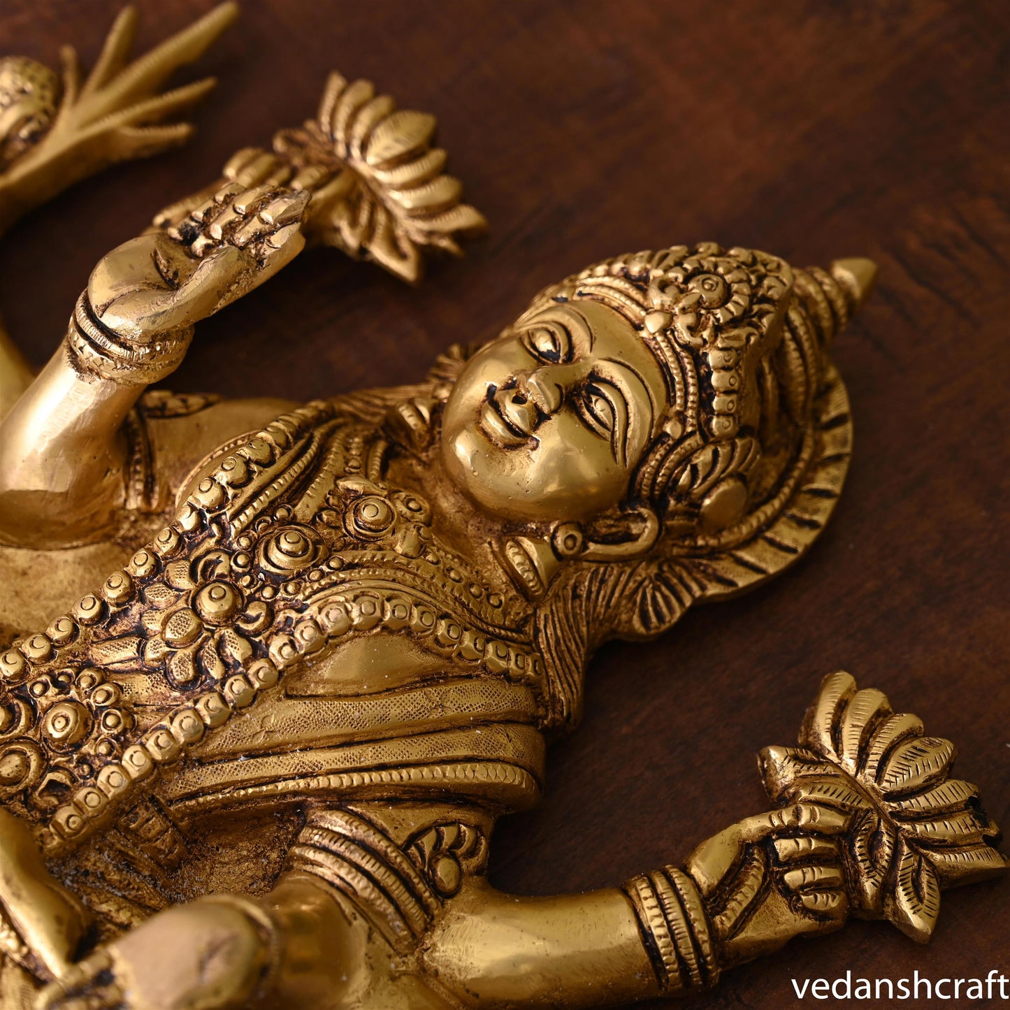 Brass Goddess Lakshmi Wall Hanging (13 Inch)