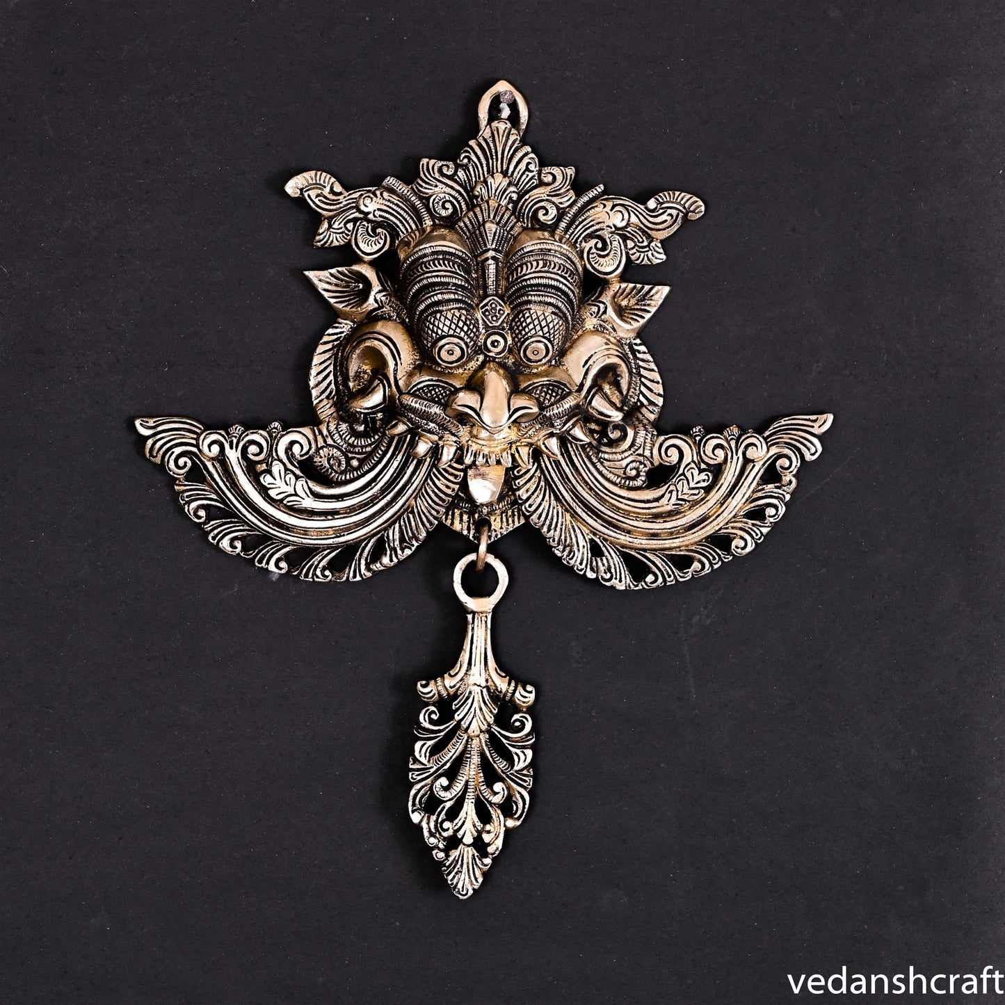 BRASS YALI FACE DOOR KNOCKER (12 INCH)