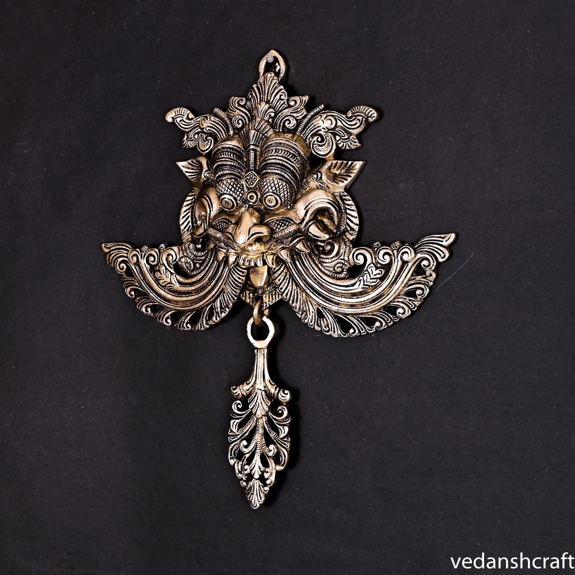 BRASS YALI FACE DOOR KNOCKER (12 INCH)