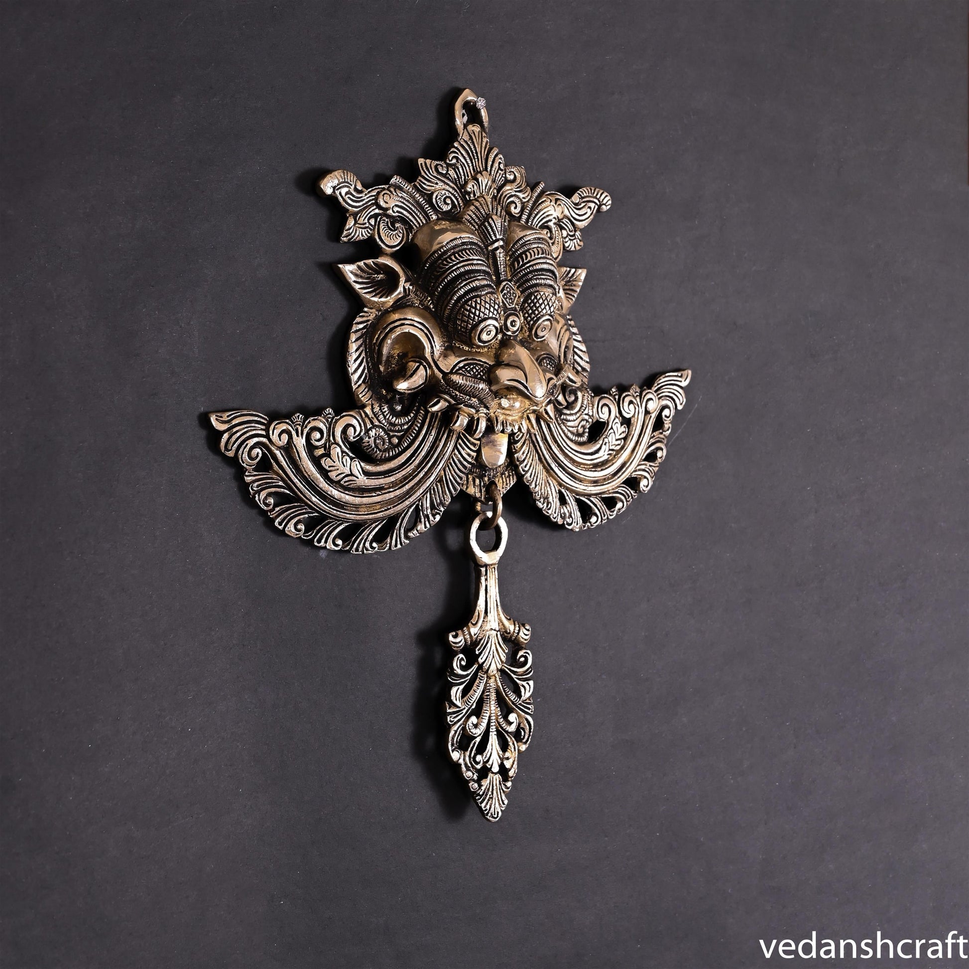 BRASS YALI FACE DOOR KNOCKER (12 INCH)