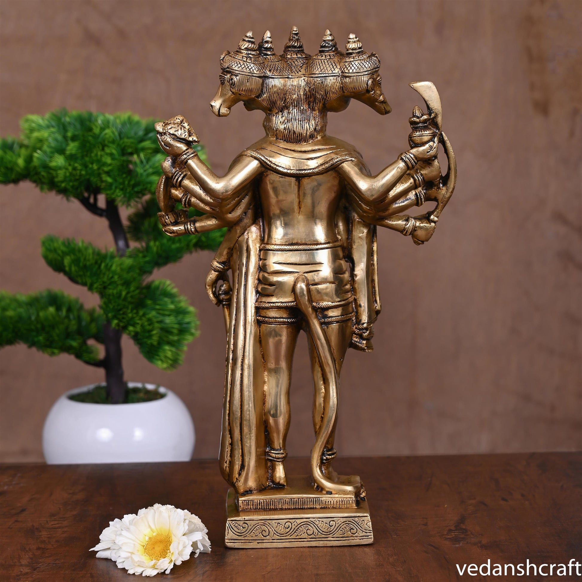 Brass Superfine Panchmukhi Hanuman Idol (14 Inch)
