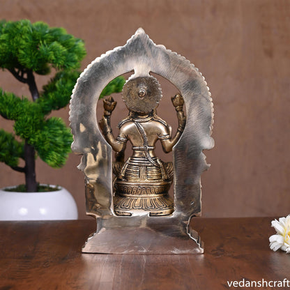 Brass Lakshmi On Throne (9.5 Inch)