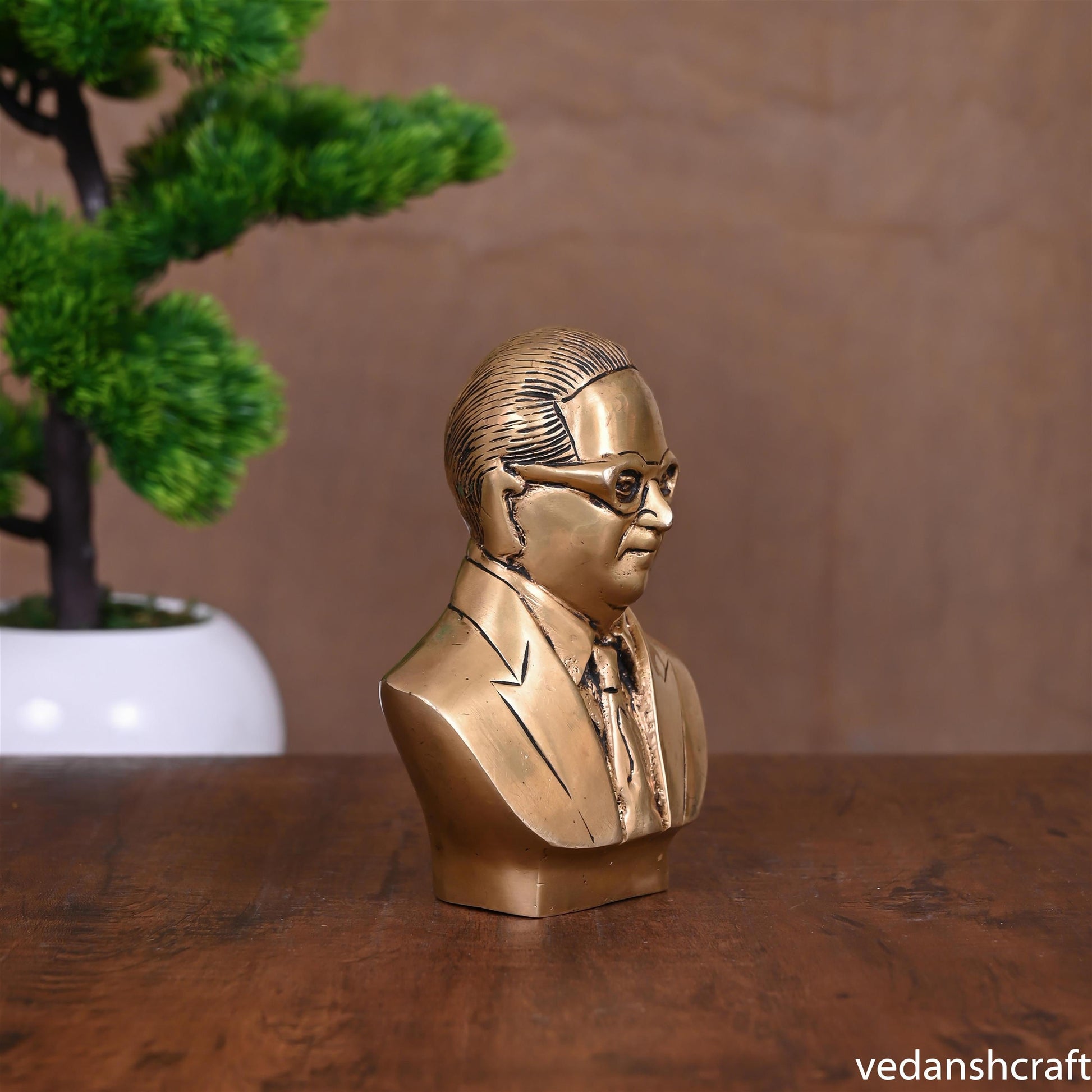 Brass Bhimrao Ambedkar Bust Statue (5.8")