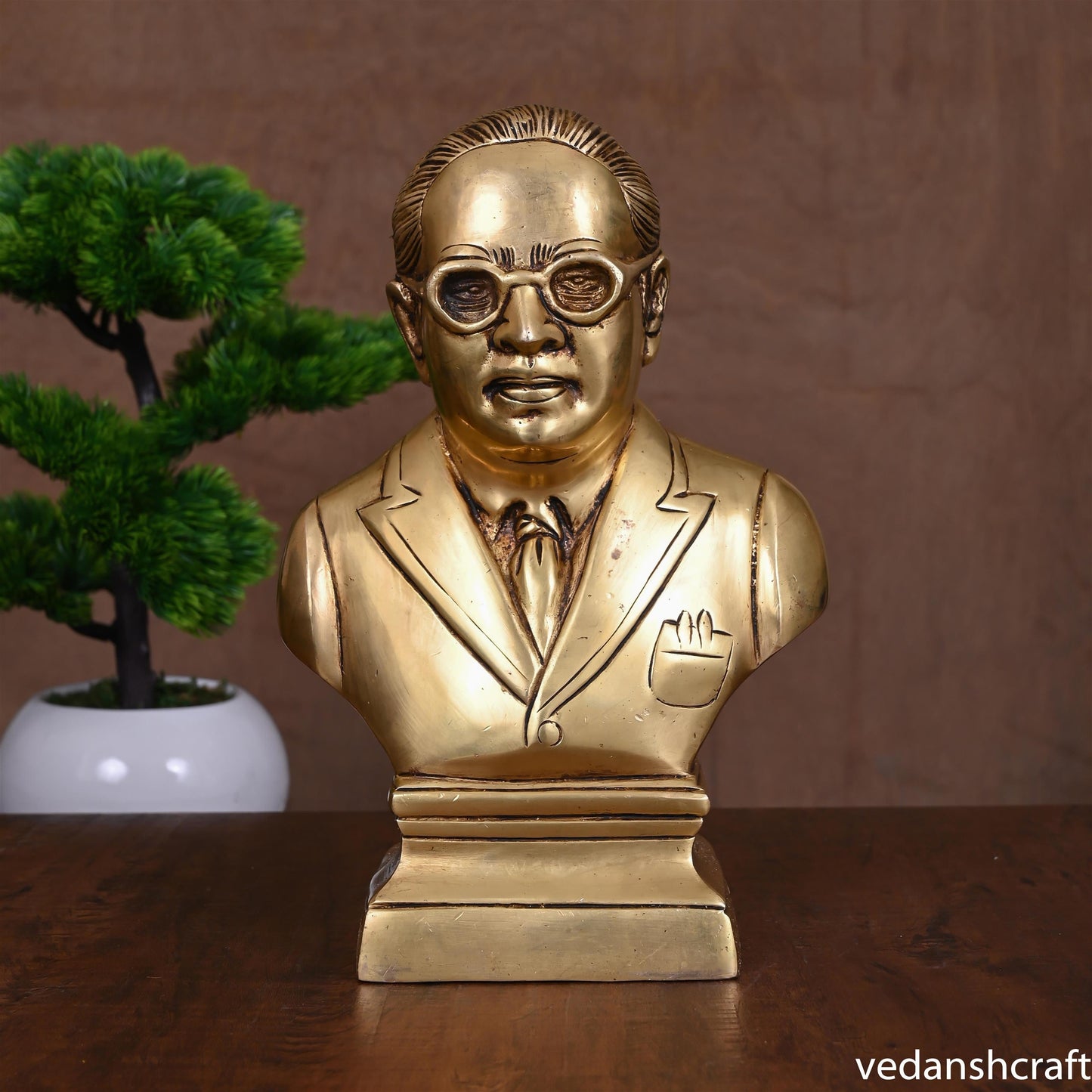 Brass Bhimrao Ambedkar Bust Statue (11 Inch)