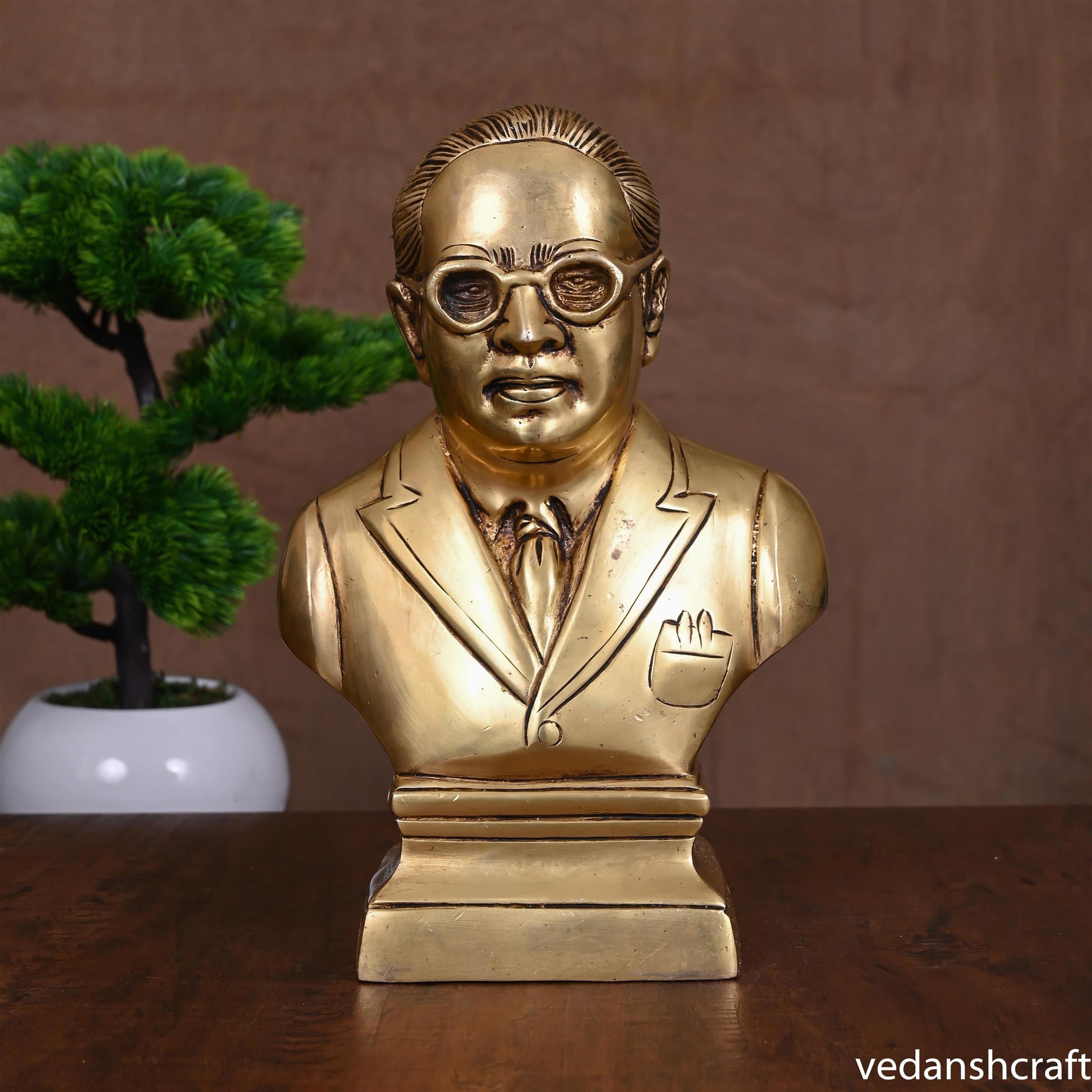 Brass Bhimrao Ambedkar Bust Statue (11 Inch)