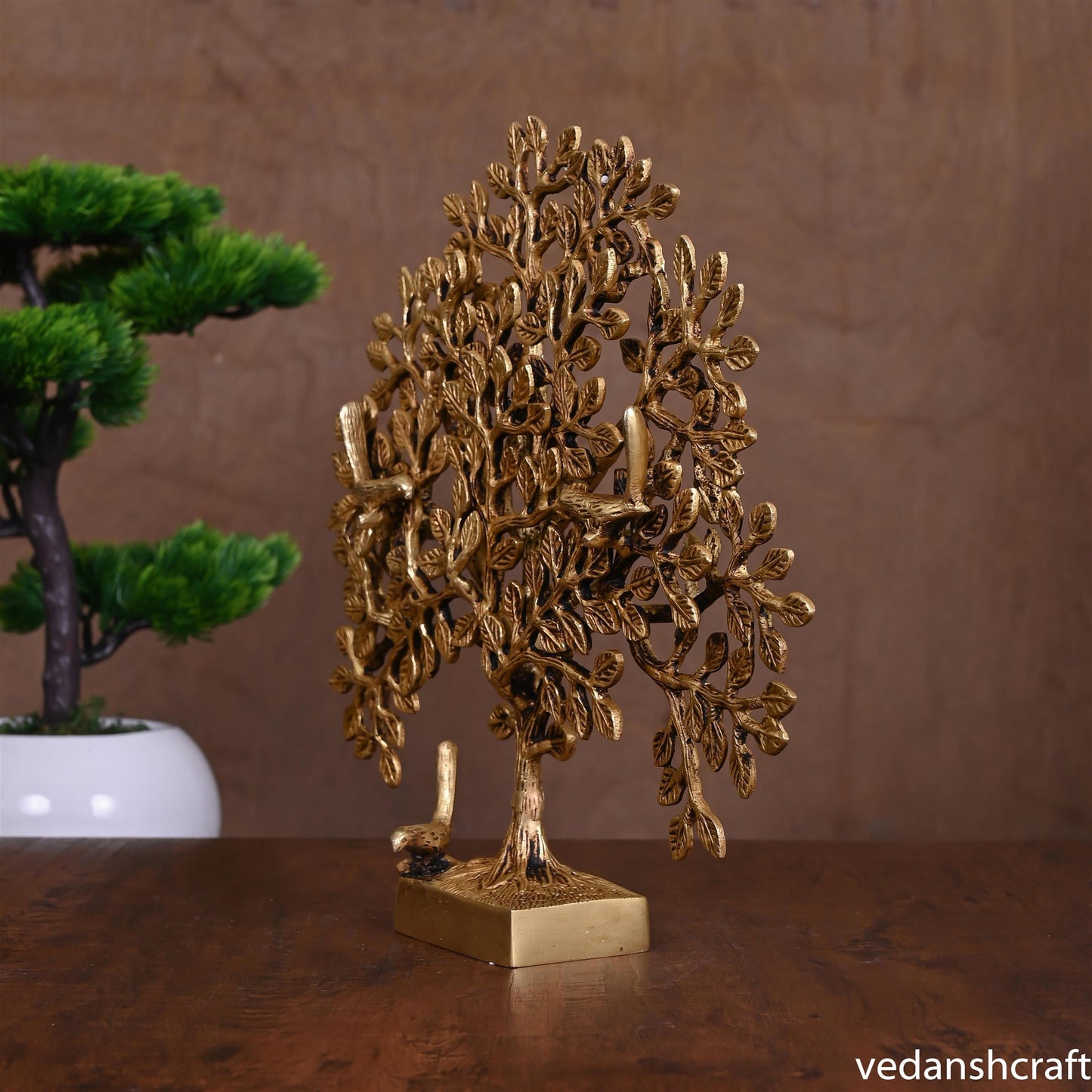 Brass Kalpvriksha Table Decor (11 Inch)