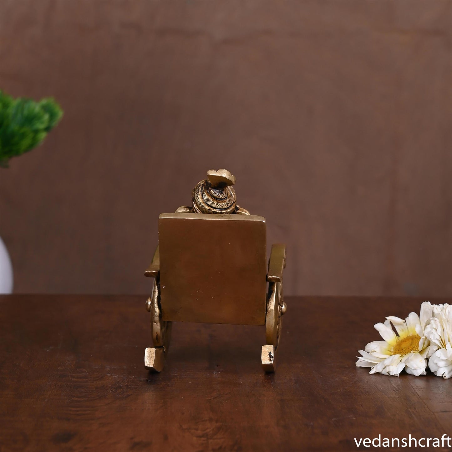 Brass Superfine Ganesha Resting On Chair (4.5 Inch)