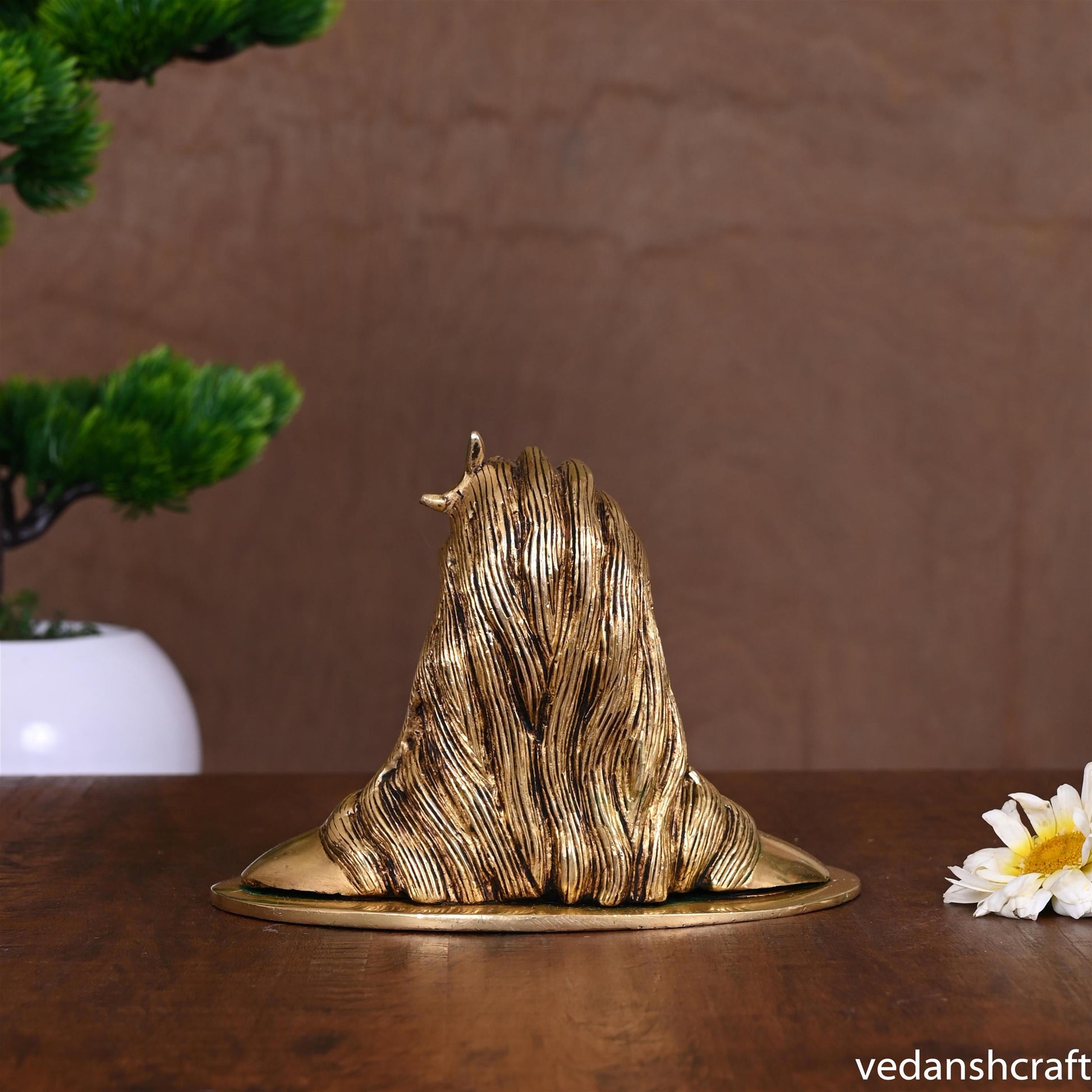 Brass Adiyogi Shiva Bust (4.5 Inch)