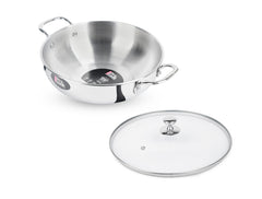 Kadhai with Glass Lid Stainless Steel Sandwich Bottom (Milton Procook)