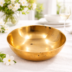 Bronze Handcrafted Kansa Bowl, Puja Katora for Pooja, Rituals, Spiritual Decor, Premium Vessel,Gold, 5.12 Inch, 1 Piece