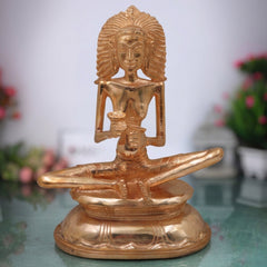 Bronze Karaikkal Ammaiyar Idol Karaikal Amman Ammai Shaivite, Gold, 10 Inch, 1 Piece