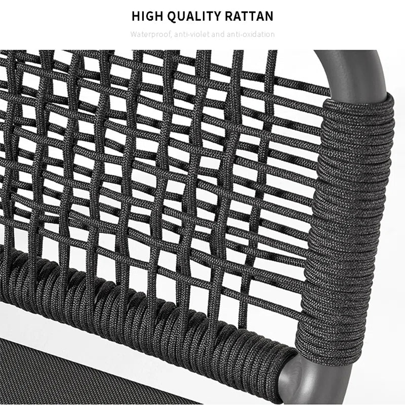 Nery Outdoor Swimming Poolside Lounger (GREY) Braided & Rope