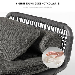Lalo Outdoor Swimming Poolside Lounger (GREY) Braided & Rope