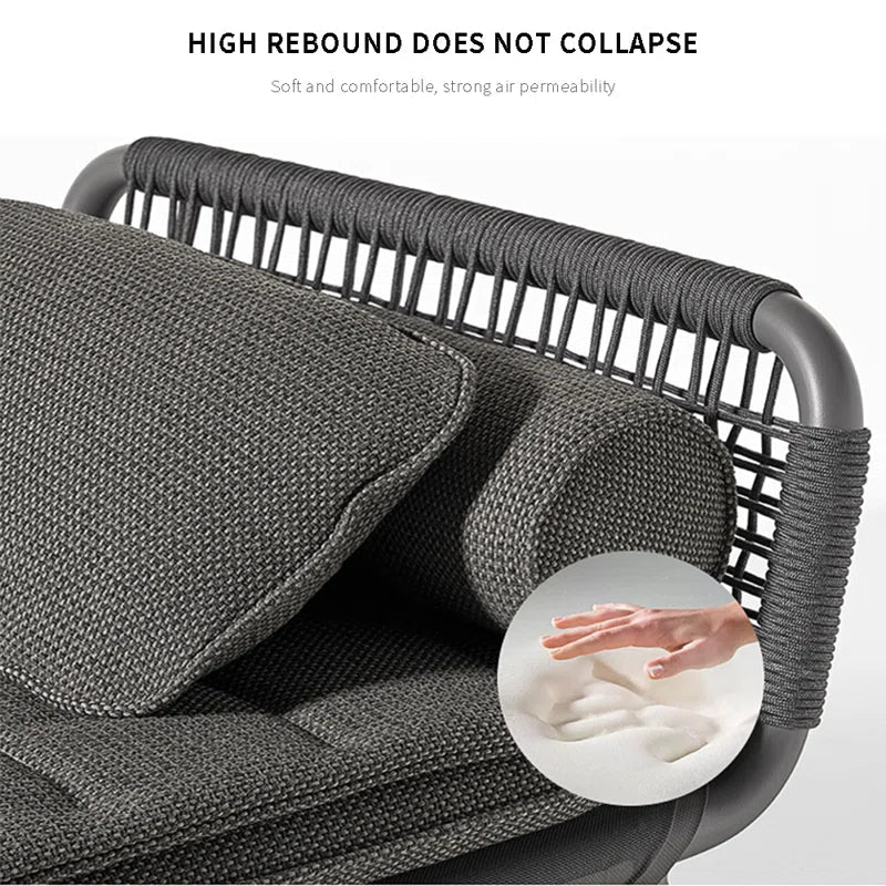 Nery Outdoor Swimming Poolside Lounger (GREY) Braided & Rope