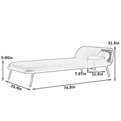Lalo Outdoor Swimming Poolside Lounger (GREY) Braided & Rope