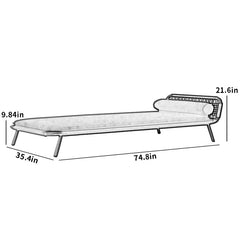 Nery Outdoor Swimming Poolside Lounger (GREY) Braided & Rope