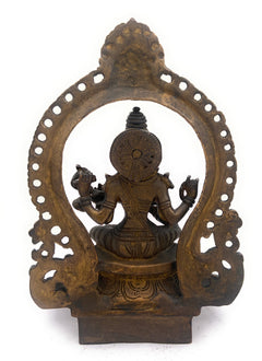 Bhunes Brass Goddess Saraswati Idol, Sarasvati Murti, Vidya Devi, Saraswathi Vigraha For Puja And Home Decor,Gold, 11 Inch, 1 Piece
