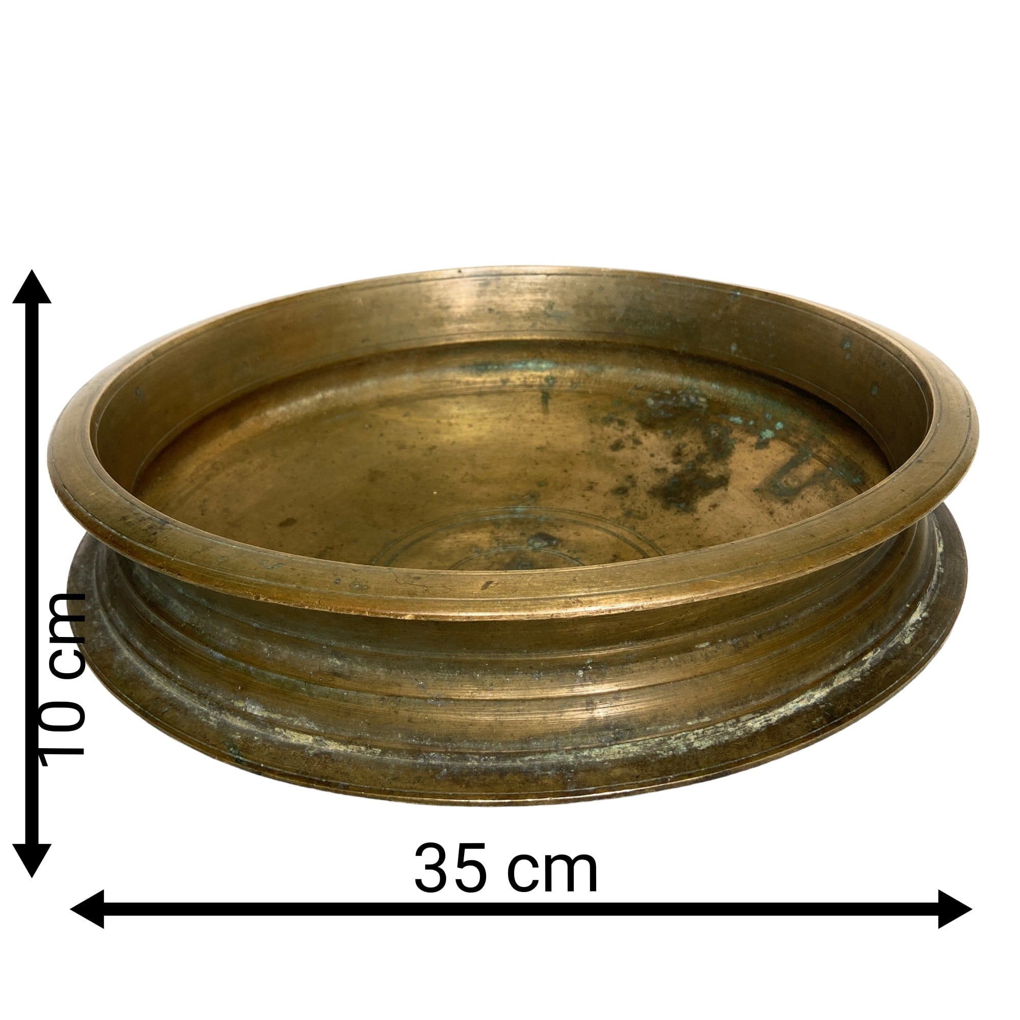 Bhunes Brass Antqiue Urli Traditional Bowl For Home Décor,Brown, 4 Inch, 1 Piece