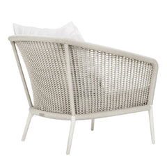 Aid Outdoor Patio Seating Set Single Chair and 1 Side Table Set (Grey) Braided & Rope