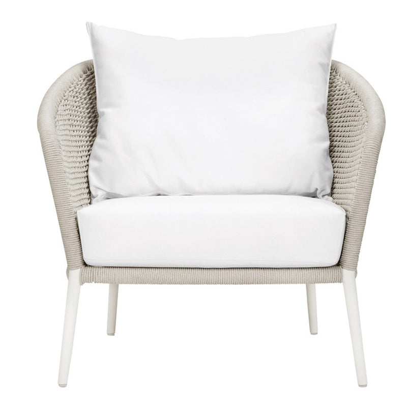 Aid Outdoor Patio Seating Set Single Chair and 1 Side Table Set (Grey) Braided & Rope