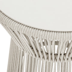 Aid Outdoor Patio Seating Set Single Chair and 1 Side Table Set (Grey) Braided & Rope