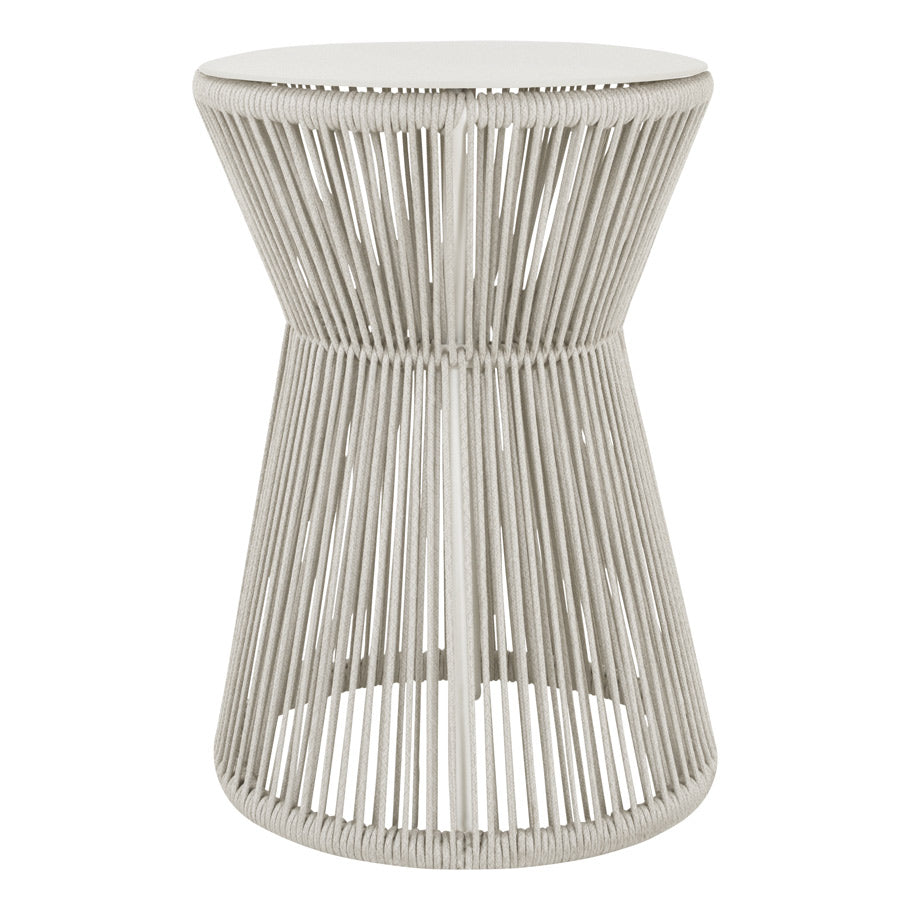 Aid Outdoor Patio Seating Set Single Chair and 1 Side Table Set (Grey) Braided & Rope