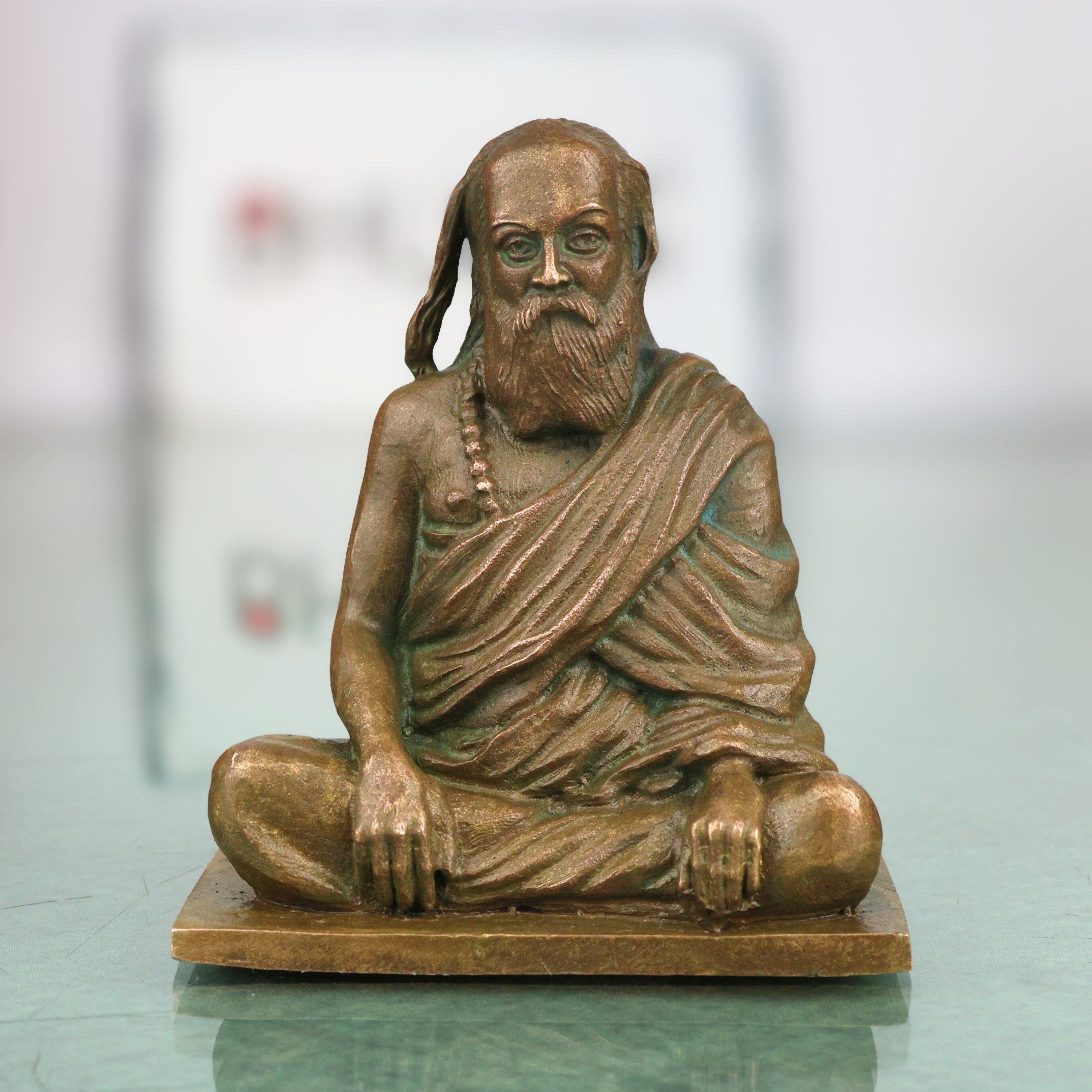 Bronze Pamban Swamigal Idol, Sri Pamban Swamy Kumaragurudasa Siddhar Murugan Bhakta Panchaloha Style Murti for Pooja Mandir Decor, Brown, 2.5 Inch, 1 Piece