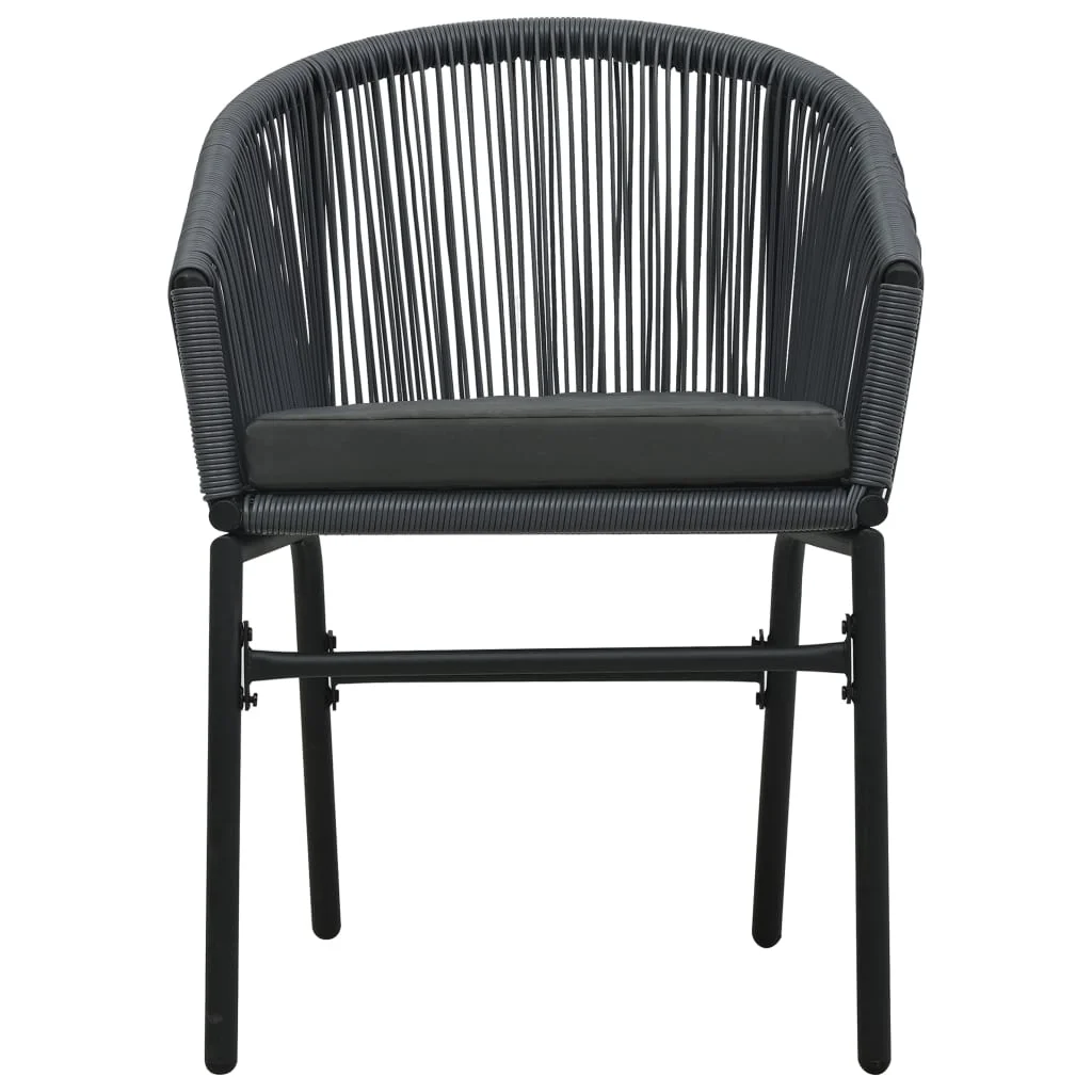 Nitra Outdoor Patio Seating Set 2 Chairs and 1 Table Set (Black)