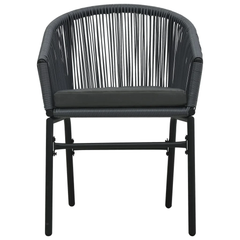 Nitra Outdoor Patio Seating Set 2 Chairs and 1 Table Set (Black)