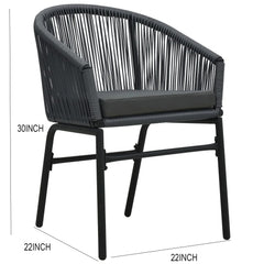 Nitra Outdoor Patio Seating Set 2 Chairs and 1 Table Set (Black)