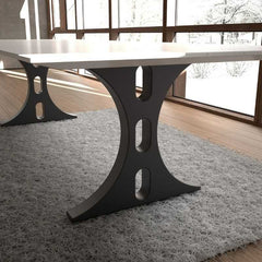 MS Powder C-Shape Coated Metal Table Legs | Industrial Legs Design for Desks & Tables