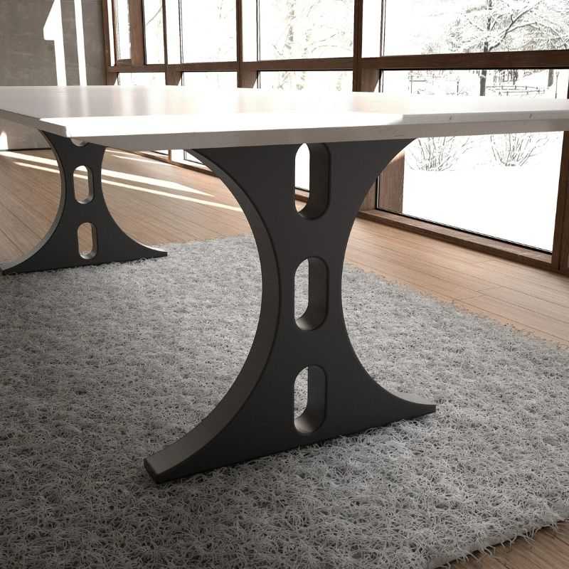 MS Powder C-Shape Coated Metal Table Legs | Industrial Legs Design for Desks & Tables