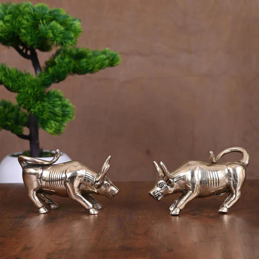 Brass Bull Figurine Pair (3 Inch)