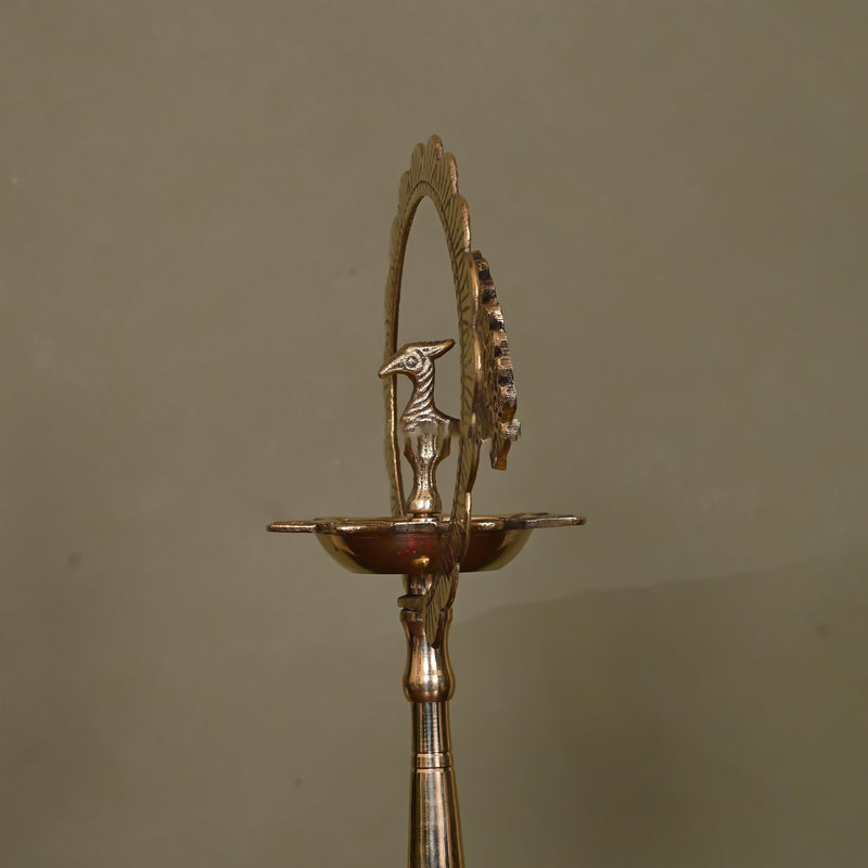 Brass Traditional Peacock Samai/Diya (24 Inch)