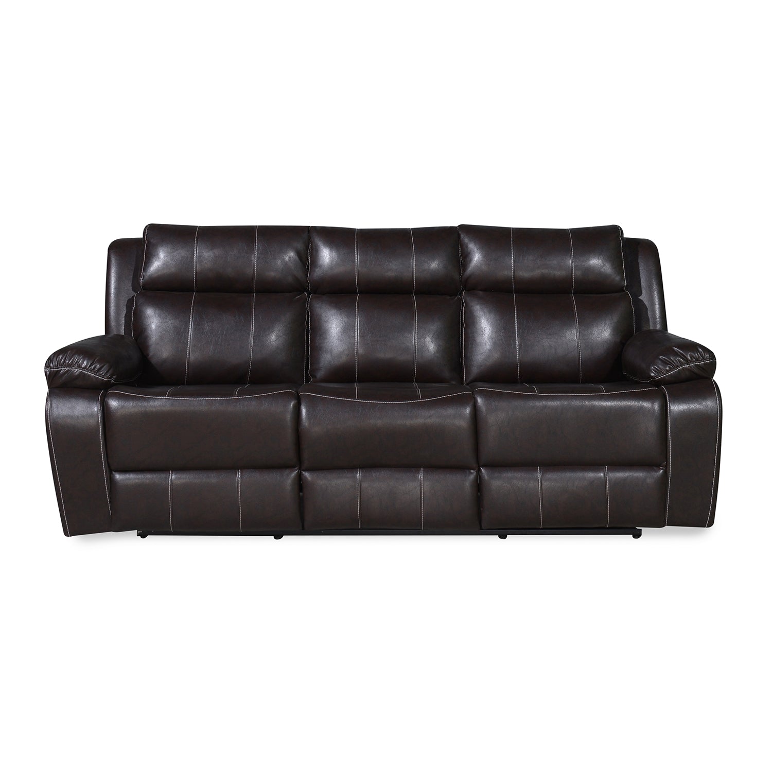Nilkamal Commander 3 Seater PVC Recliner Sofa (Brown)