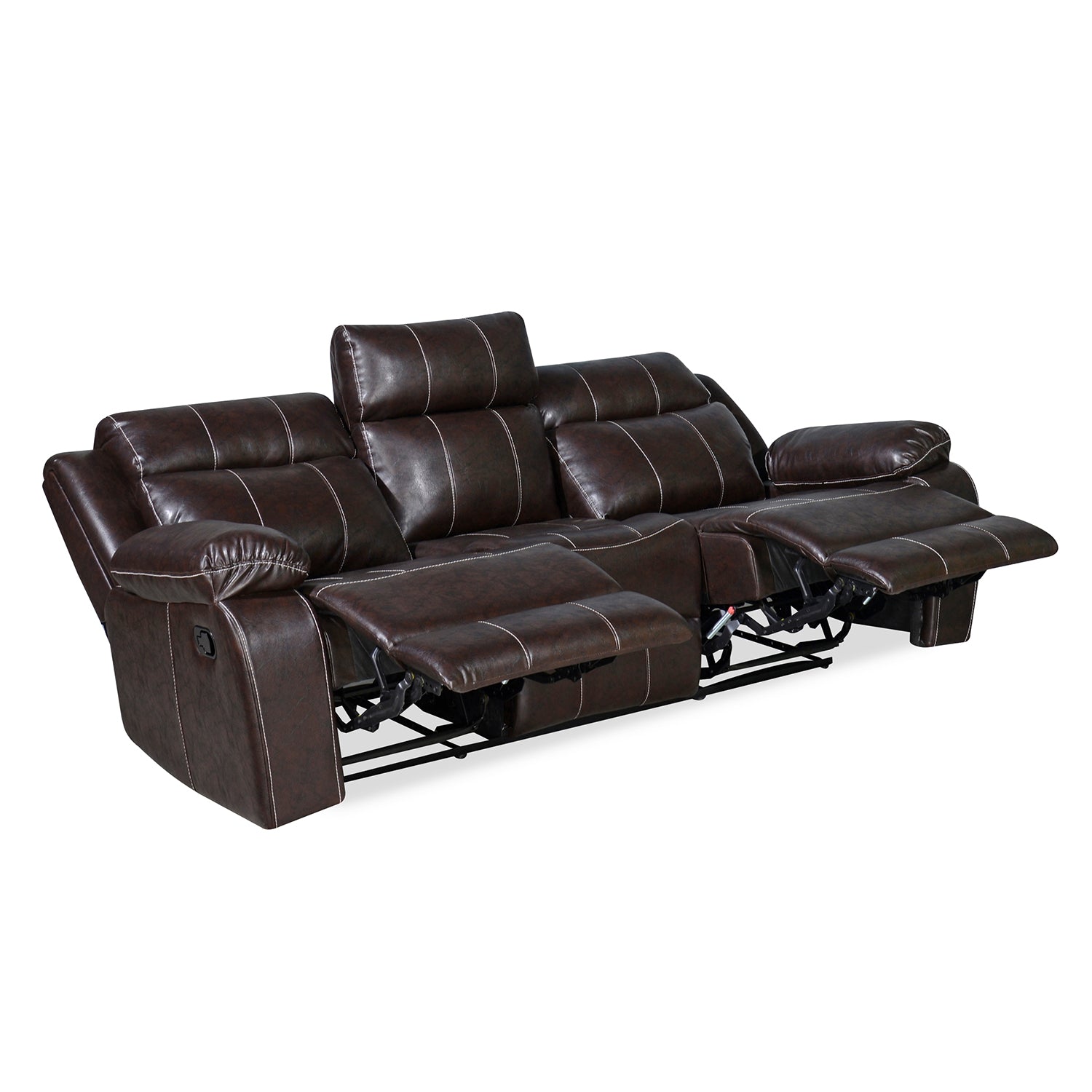 Nilkamal Commander 3 Seater PVC Recliner Sofa (Brown)