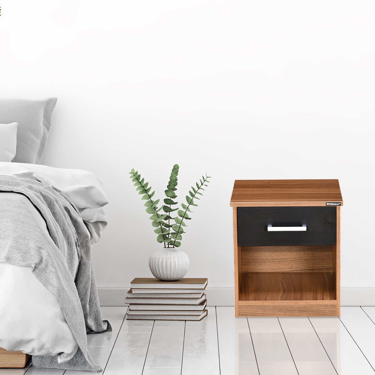 Nilkamal Fremont Nightstand (Oak / Walnut)