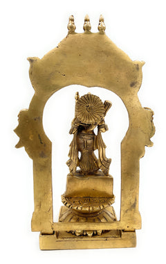 Brass Rama Idol with Prabhavali, Shri Ram Murti, Ramar Vigraham, Ram Bhagwan Statue, Ramachandra Brass Moorti for Pooja, Temple & Home Decor,Gold, 10.5 Inch, 1 Piece