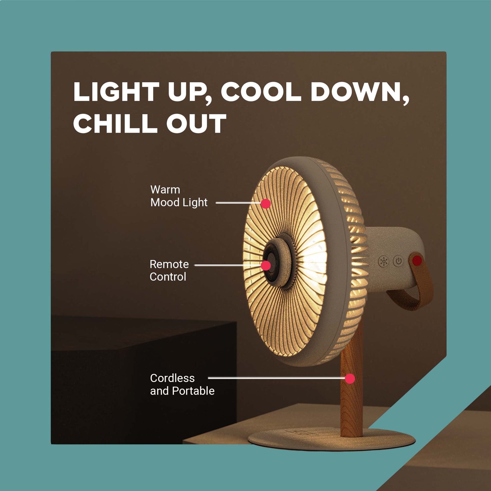 LIT | Rechargeable Table Fan with Mood Light