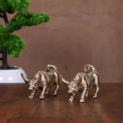 Brass Bull Figurine Pair (3 Inch)