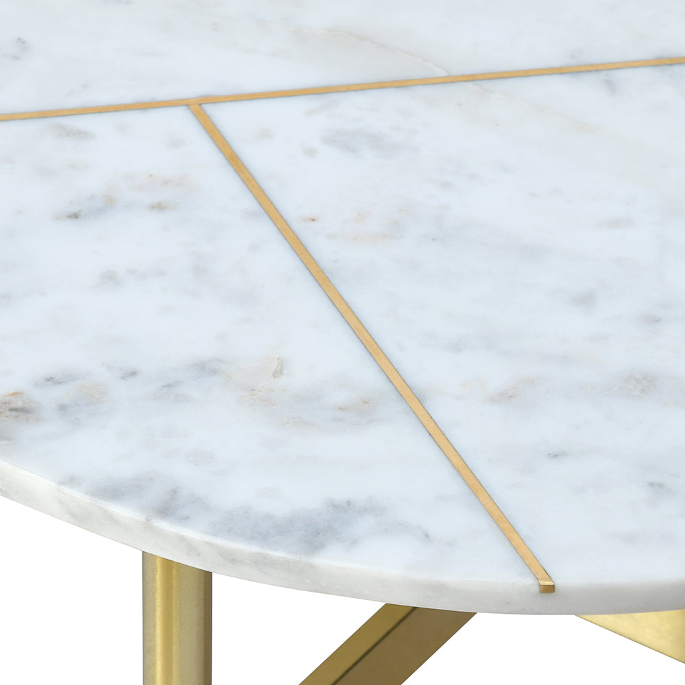 Nilkamal Nowles Marble Coffee Table (White)