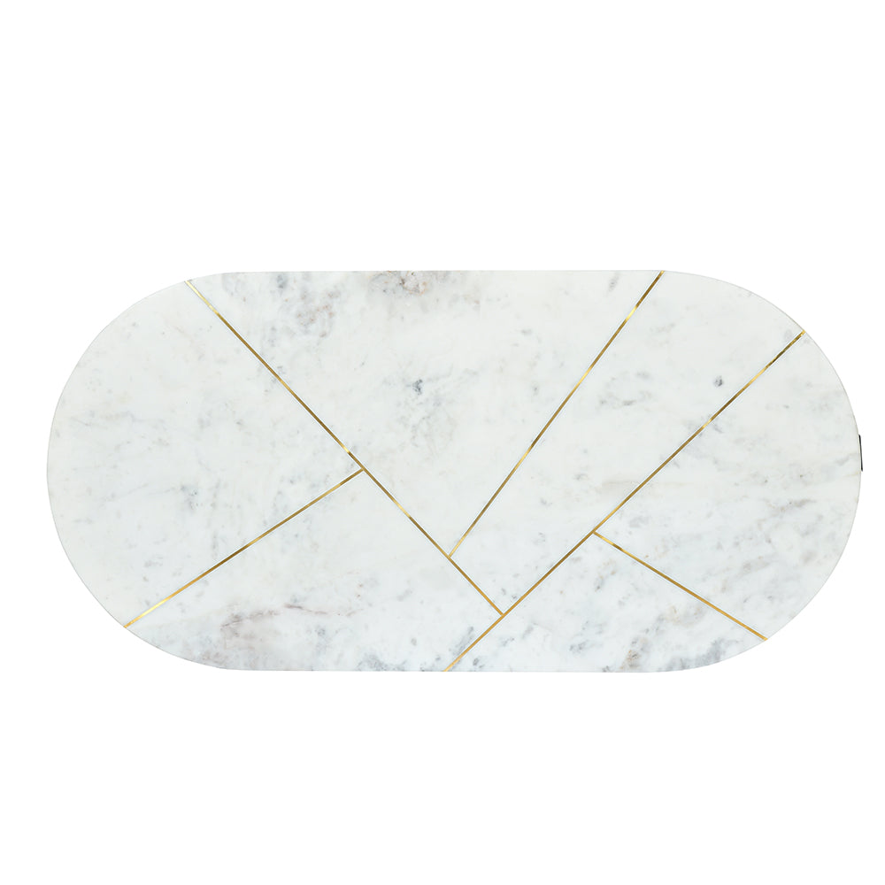 Nilkamal Nowles Marble Coffee Table (White)