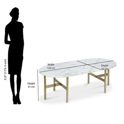 Nilkamal Nowles Marble Coffee Table (White)