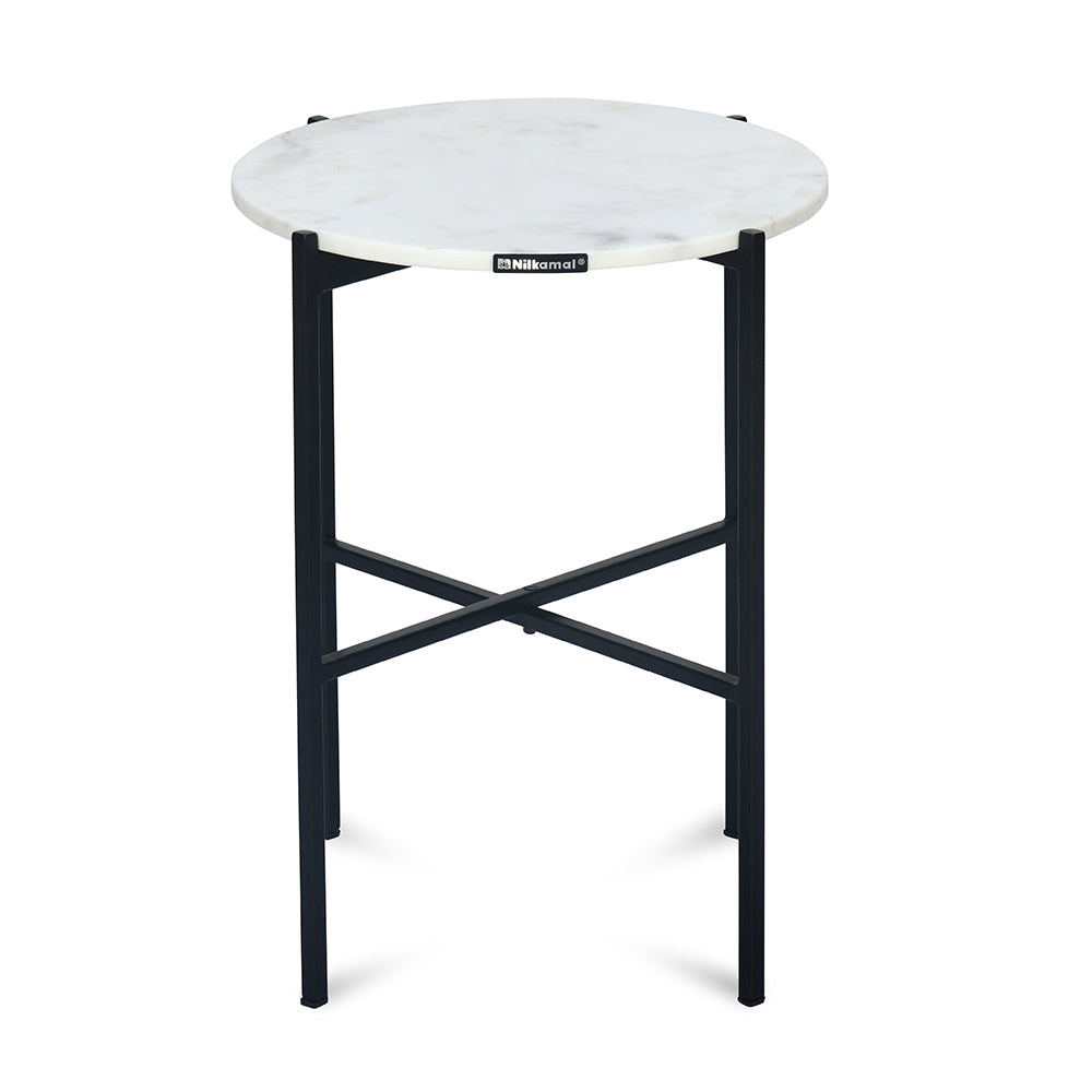 Nilkamal Otrac Marble Side Table (White)