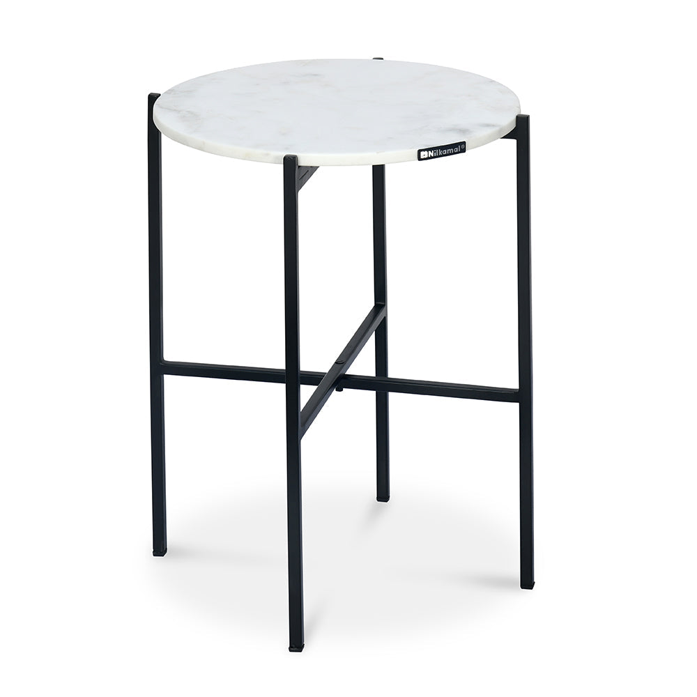 Nilkamal Otrac Marble Side Table (White)