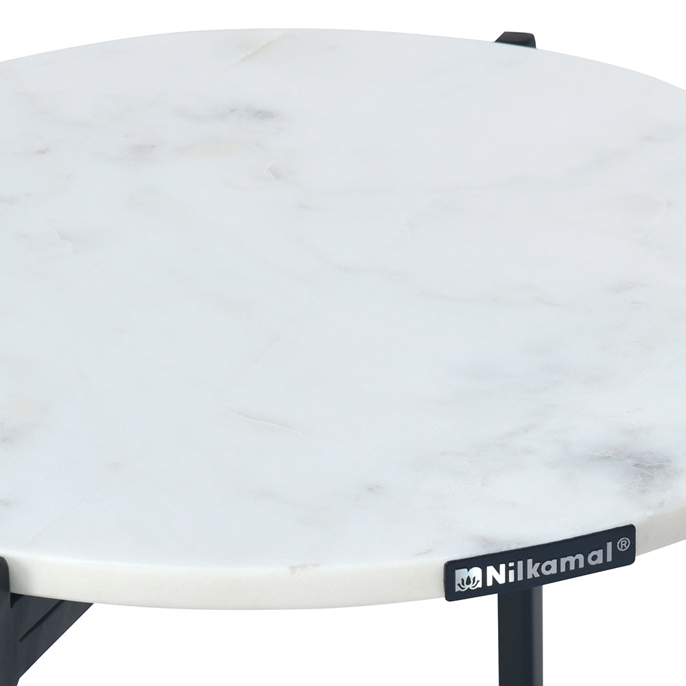 Nilkamal Otrac Marble Side Table (White)