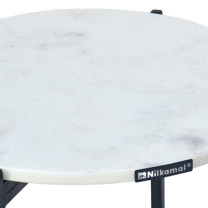Nilkamal Otrac Marble Side Table (White)