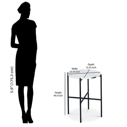 Nilkamal Otrac Marble Side Table (White)