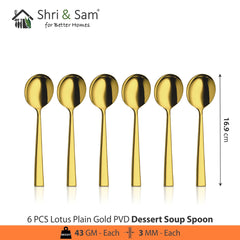 Stainless Steel Cutlery with Gold PVD Coating Lotus Plain